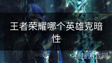 王者荣耀哪个英雄克暗性