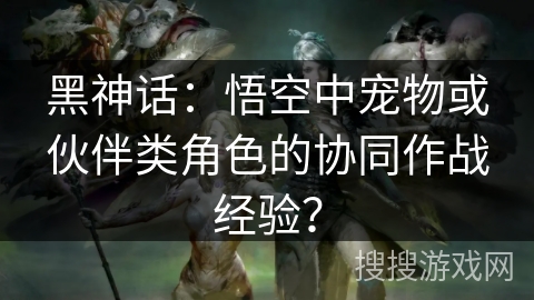 黑神话：悟空中宠物或伙伴类角色的协同作战经验？