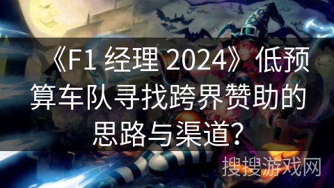《F1 经理 2024》低预算车队寻找跨界赞助的思路与渠道？