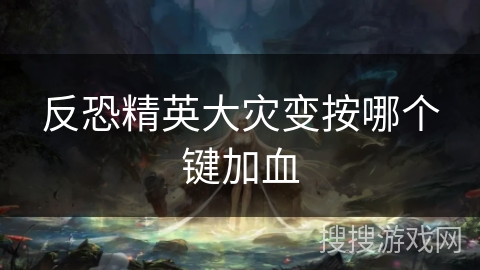 反恐精英大灾变按哪个键加血